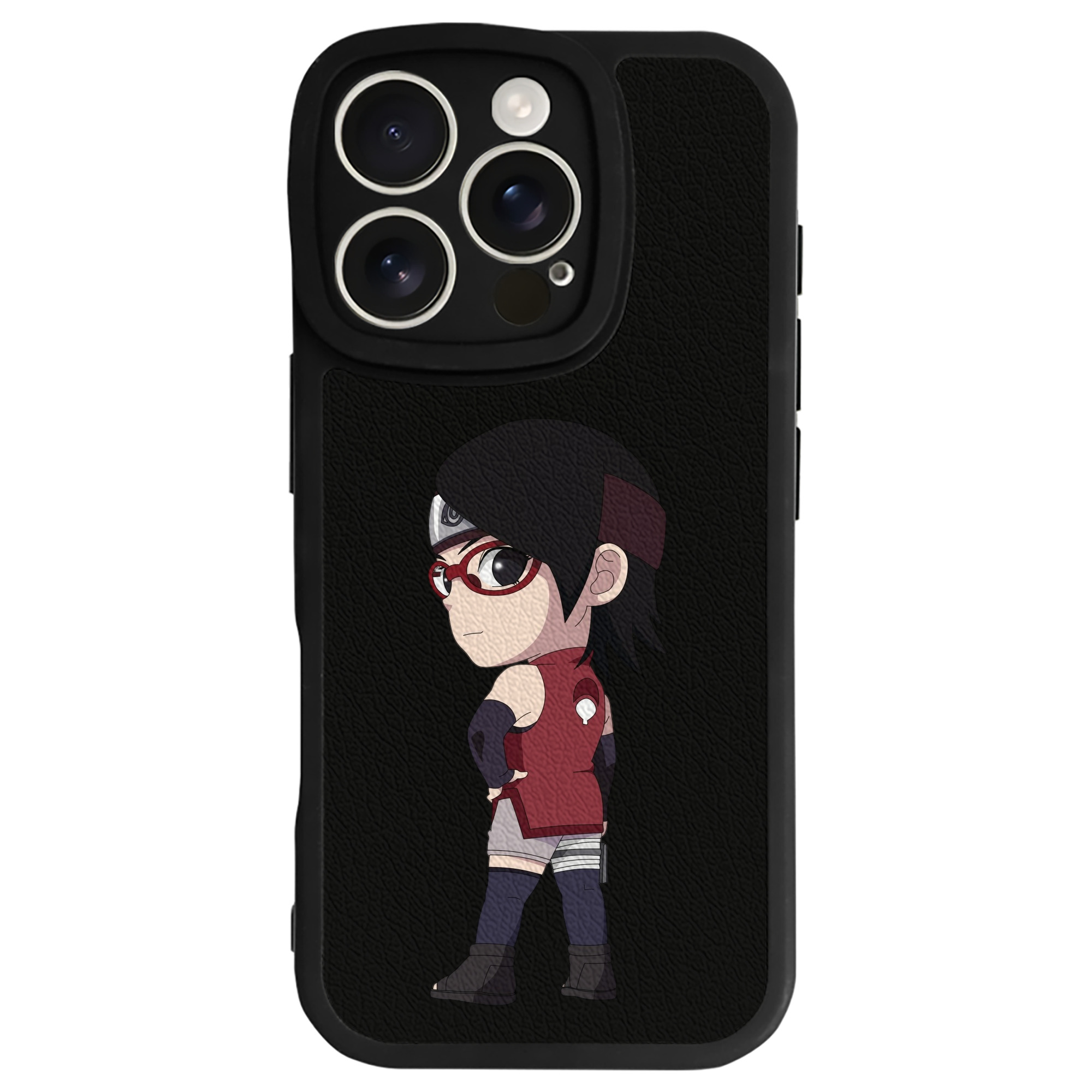 （画像用） NARUTO -ナルト- うちは サラダ Uchiha Sarada 【iPhone 16シリーズ対応】シリコンスマホケース（レザー調） 材質：シリコン